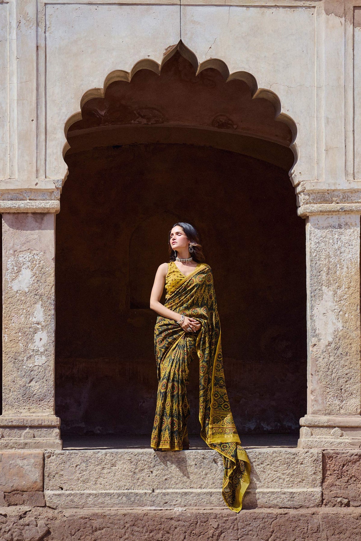 Sehra Gazal Ajrak Saree