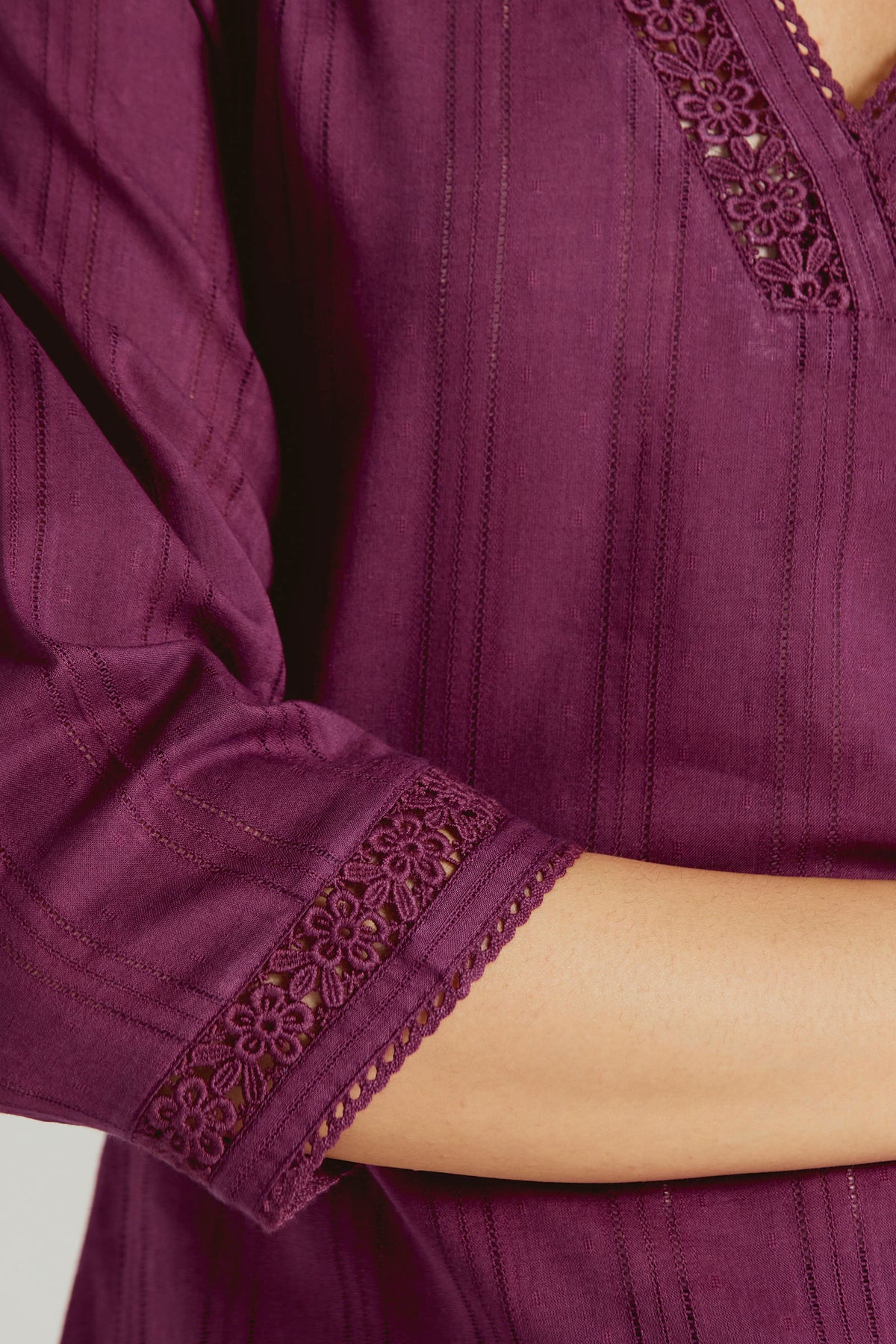 Roza Sehr Plum Kurta