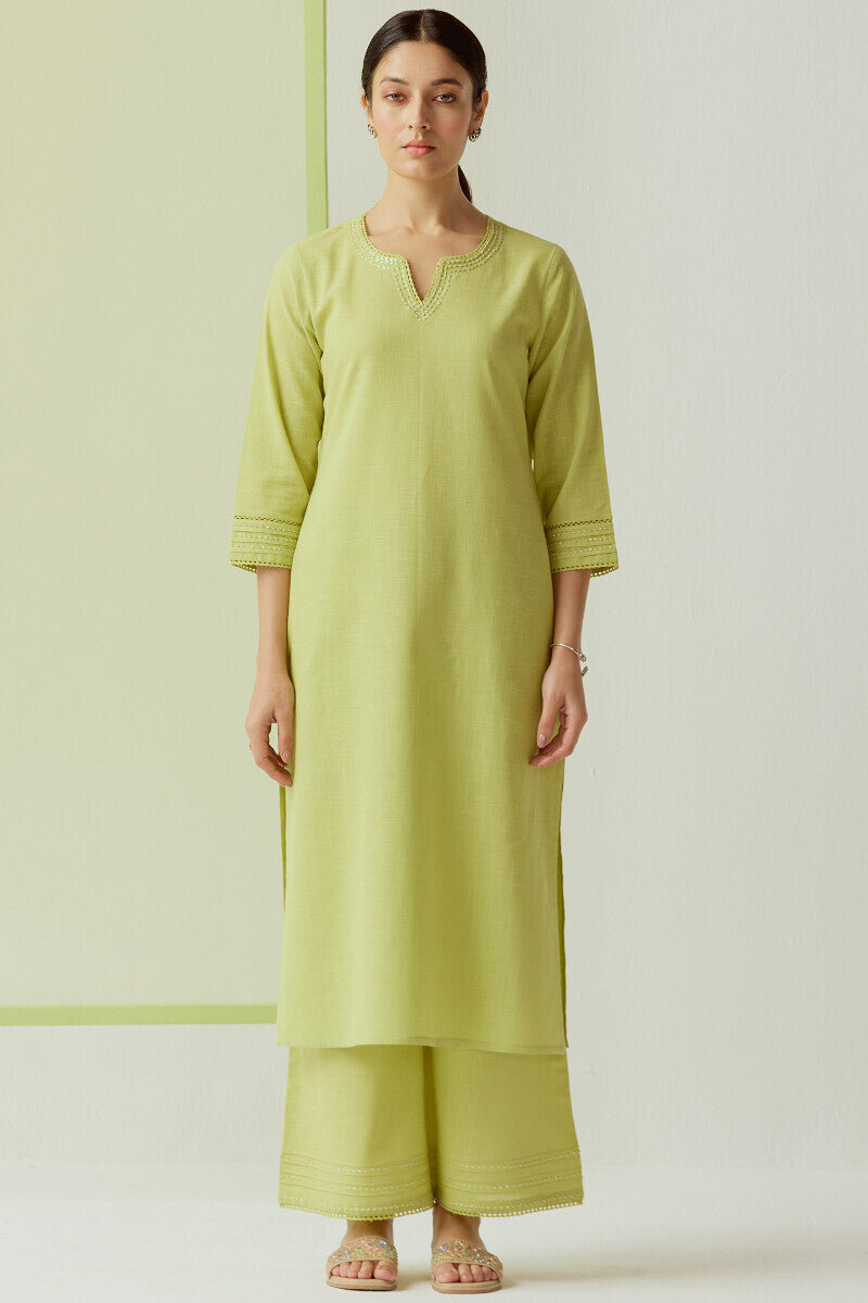 Roza Seerat Lime Green Farsi