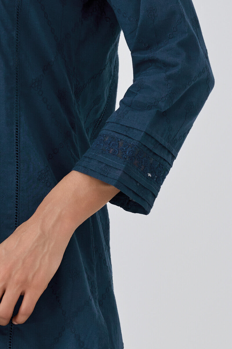 Roza Aafiyah Navy Blue Kurta