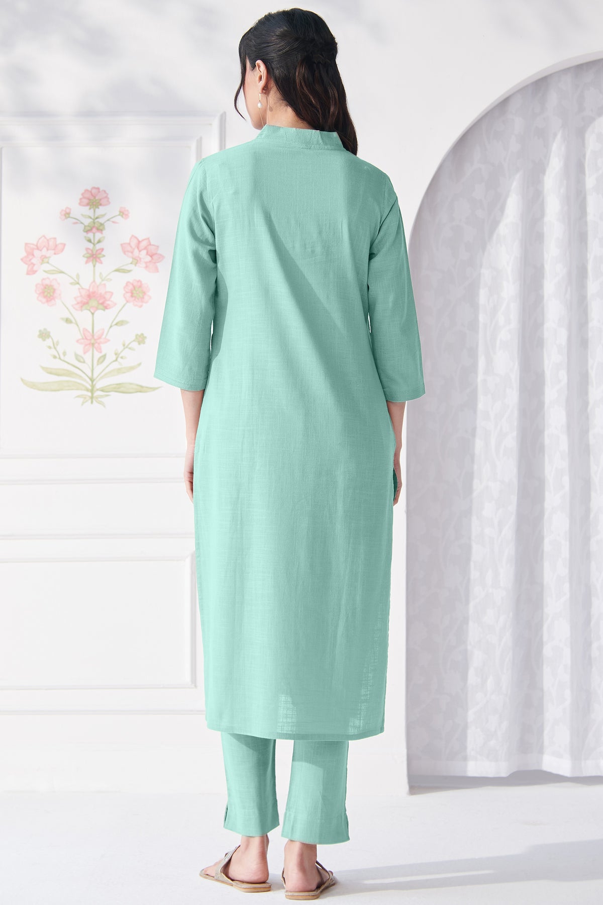 Roza Afreena Turquoise Kurta