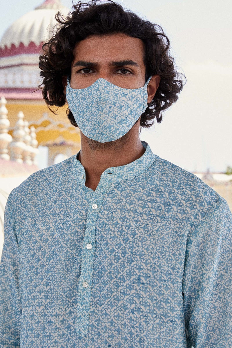Ruzain Chanderi Block Printed Kurta