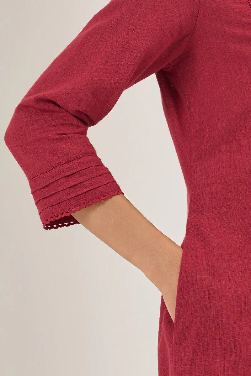 Surplus: Roza Nida Brick Red Kurta