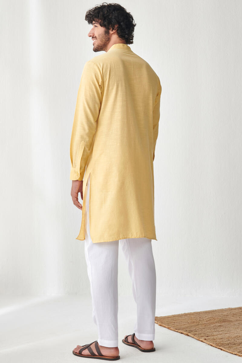 Zaid Yellow Handloom Kurta