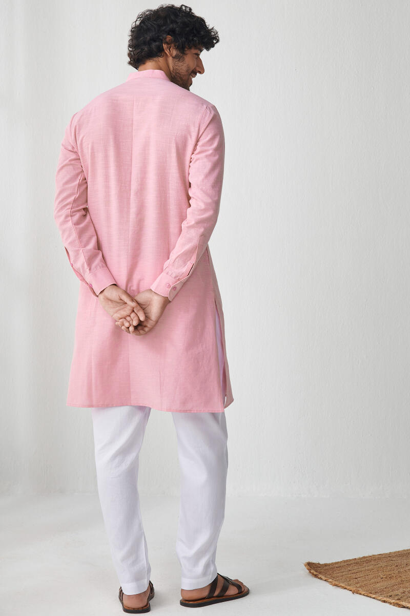 Zaid Pink Handloom Kurta