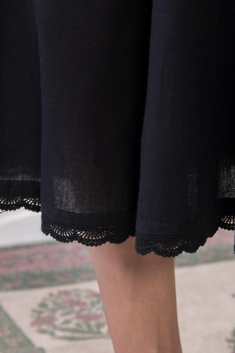 Roza Black Handloom Dress