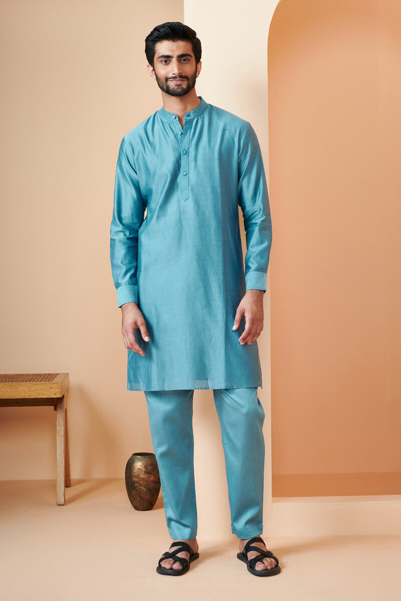 Shirin Arsh Blue Chanderi Kurta