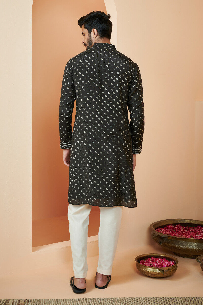 Shirin Zuhaid Black Bandhej Kurta