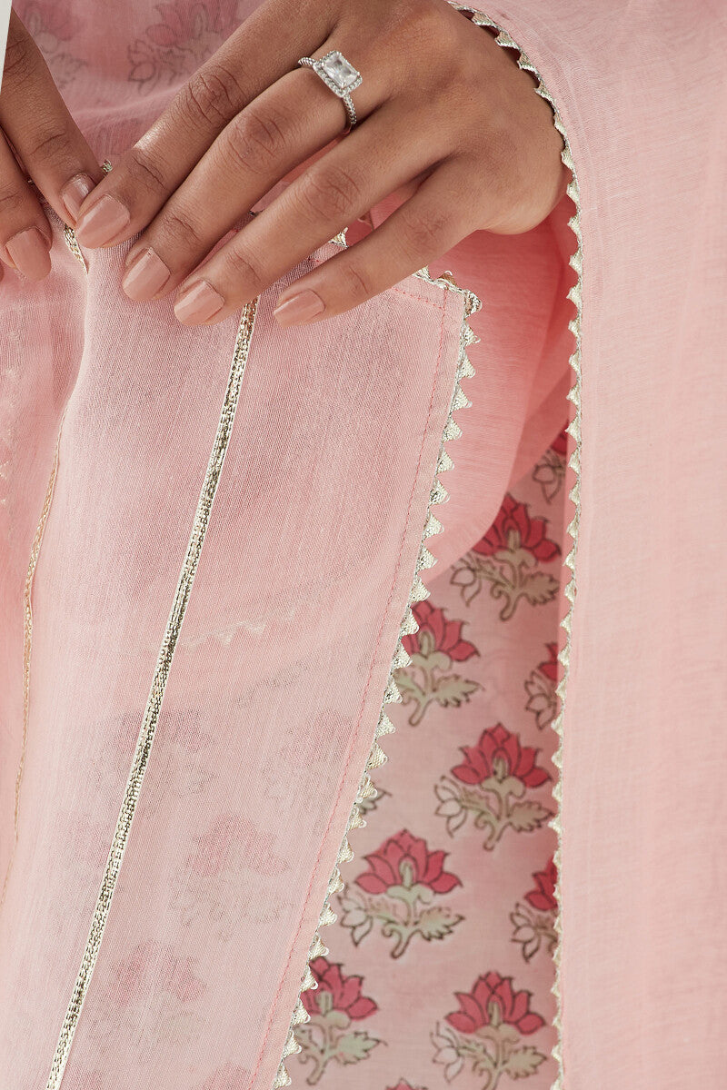 Gauhar Farhat Pink Cotton Silk Dupatta