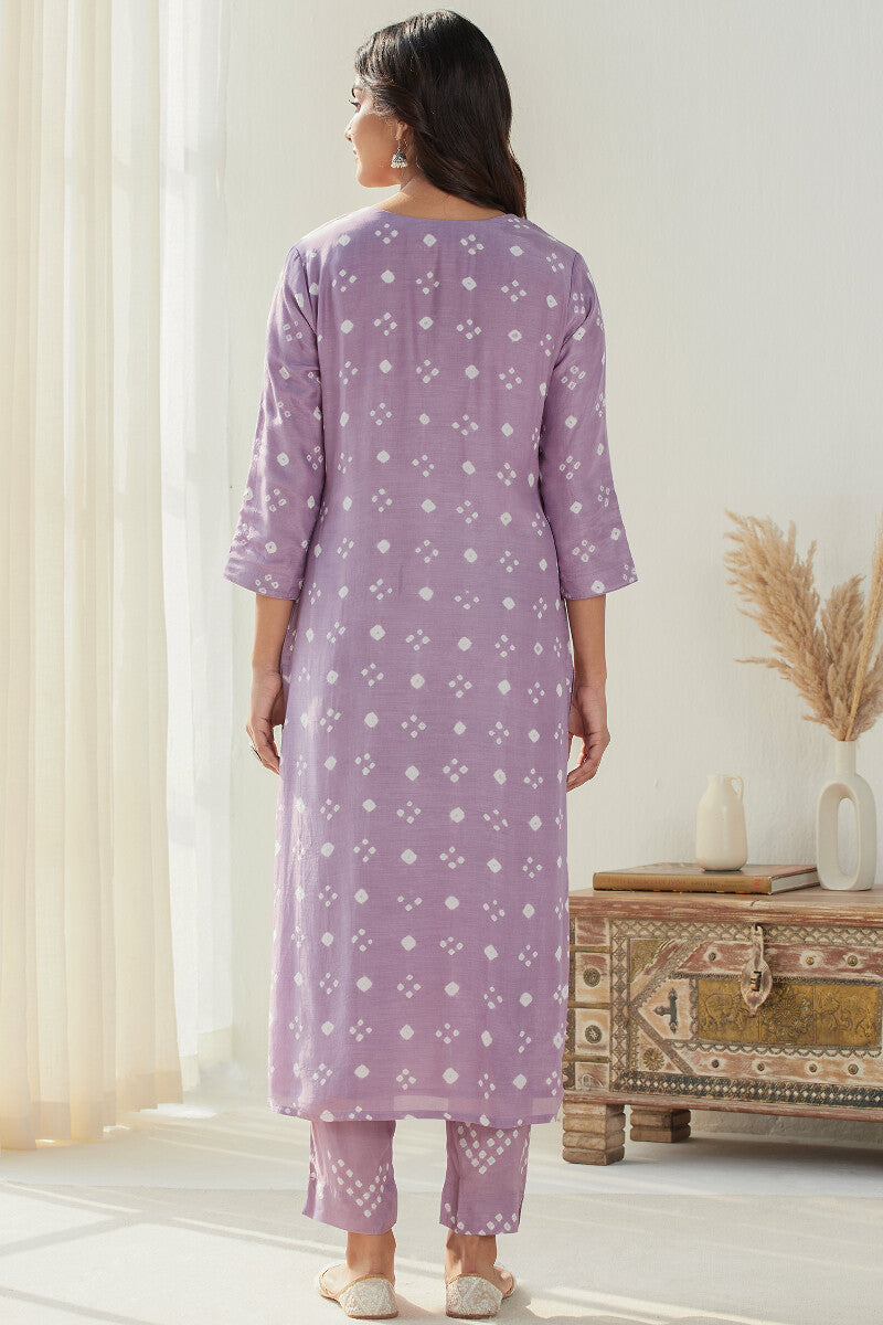 Gauhar Afroza Purple Bandhej Kurta