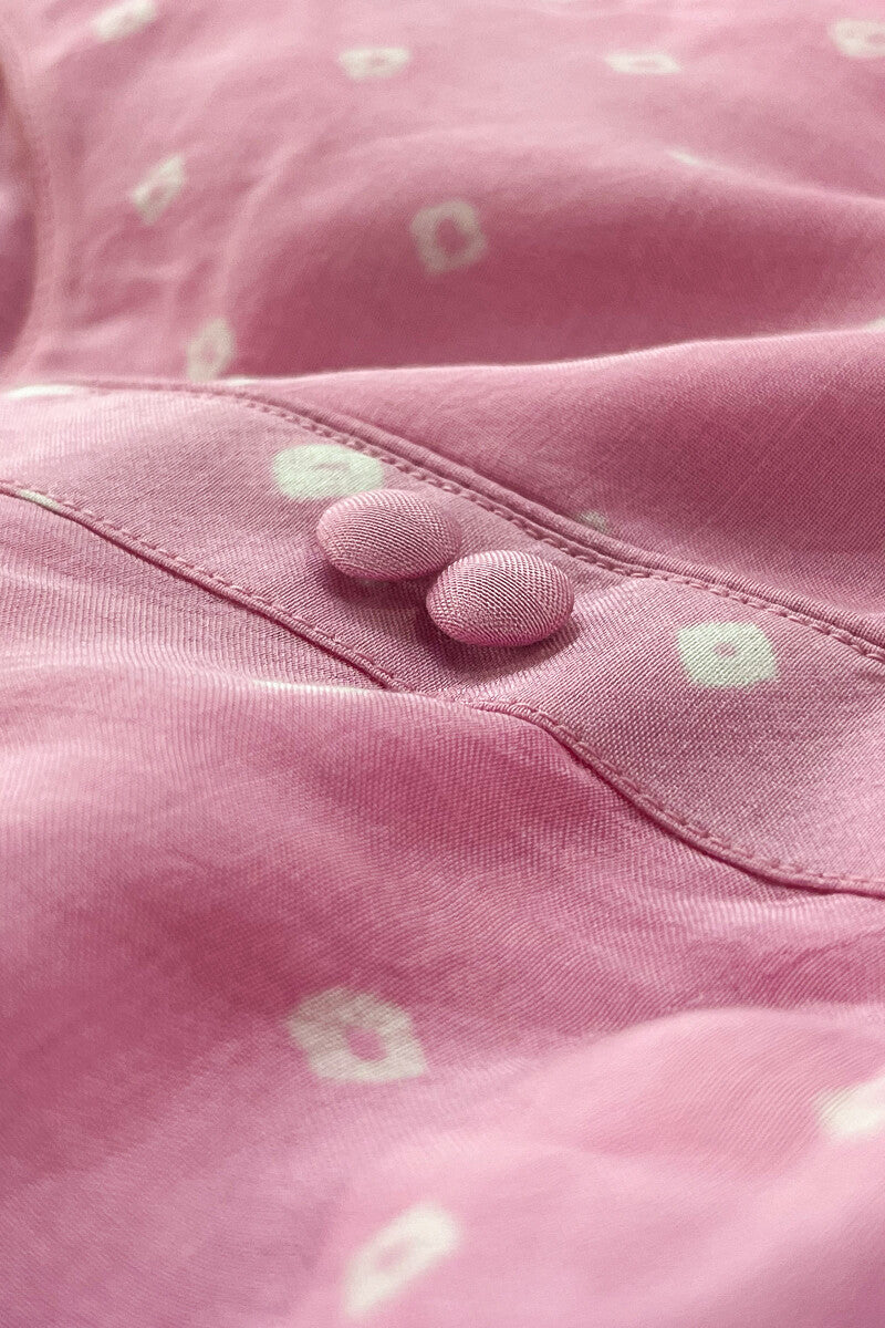 Gauhar Afroza Pink Bandhej Kurta