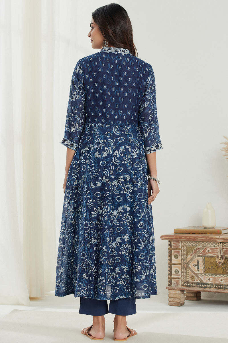 Gauhar Arya Indigo Chanderi Kurta