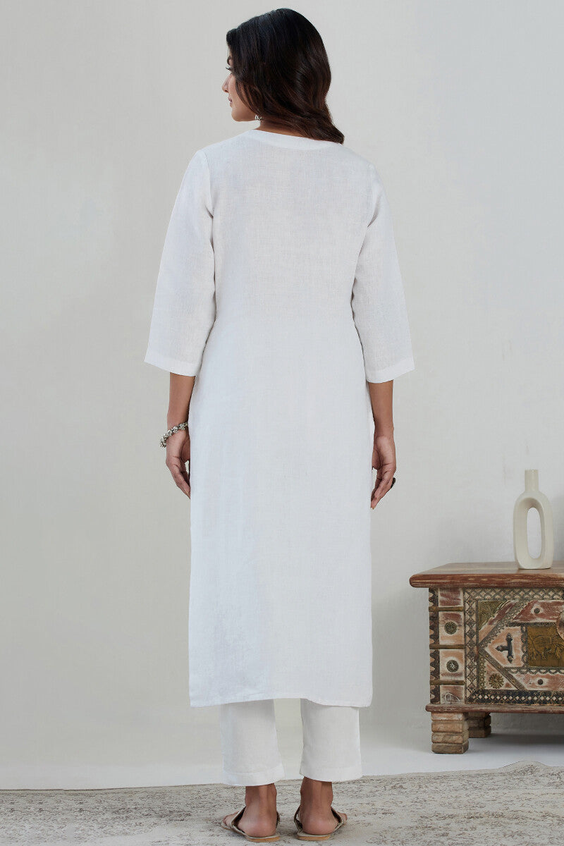 Roza Mirza Linen White Kurta