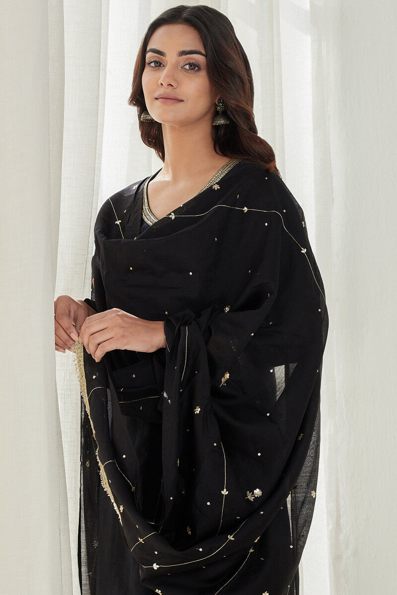 Gauhar Maira Black Chanderi Kurta