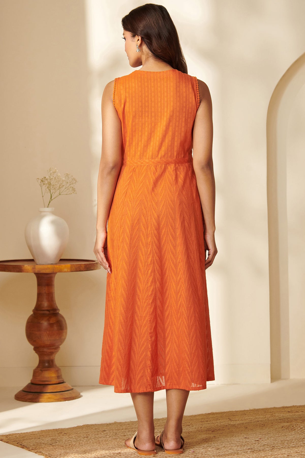 Roza Farheen Orange Dress