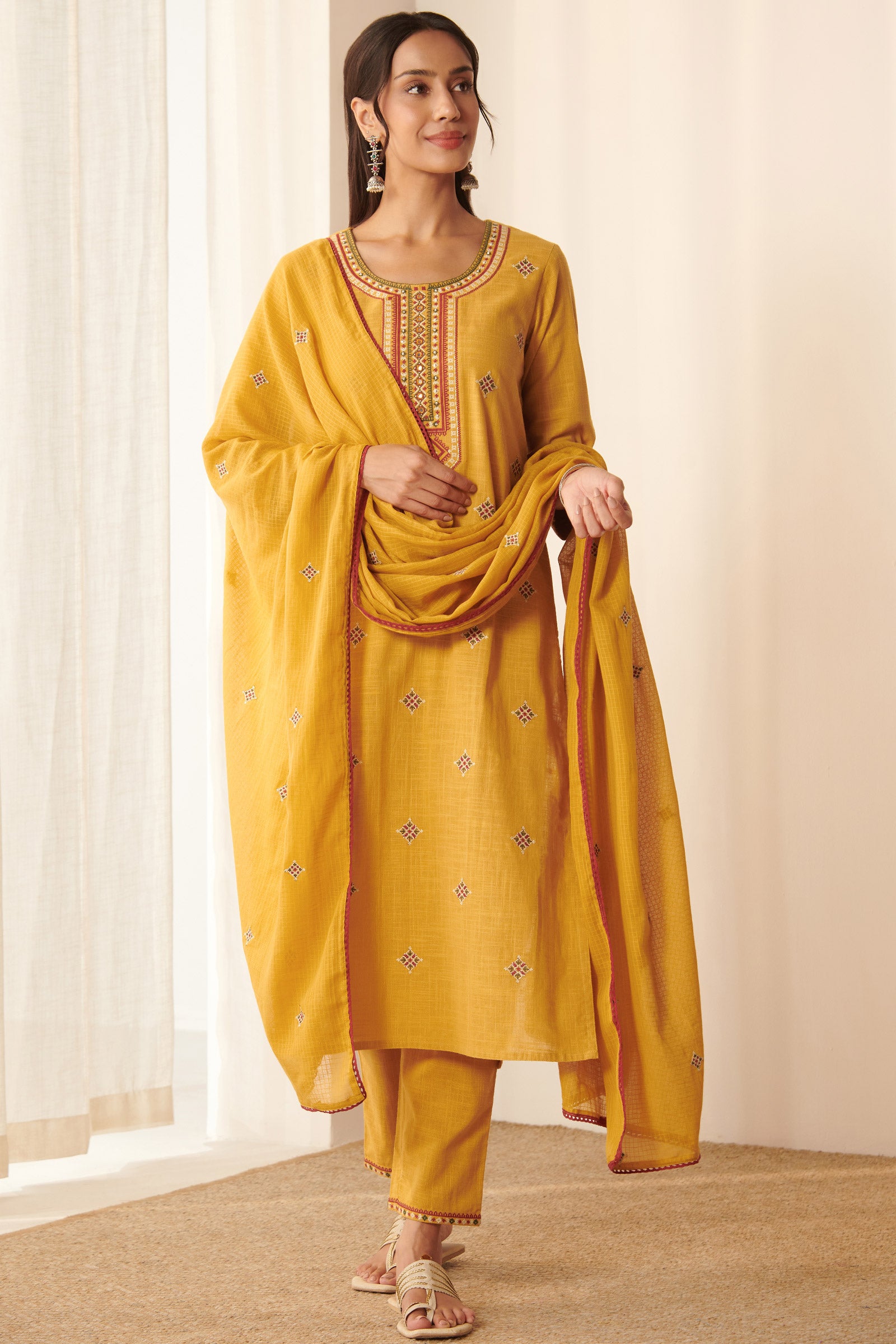 Mehraab Suhana Mustard Kurta