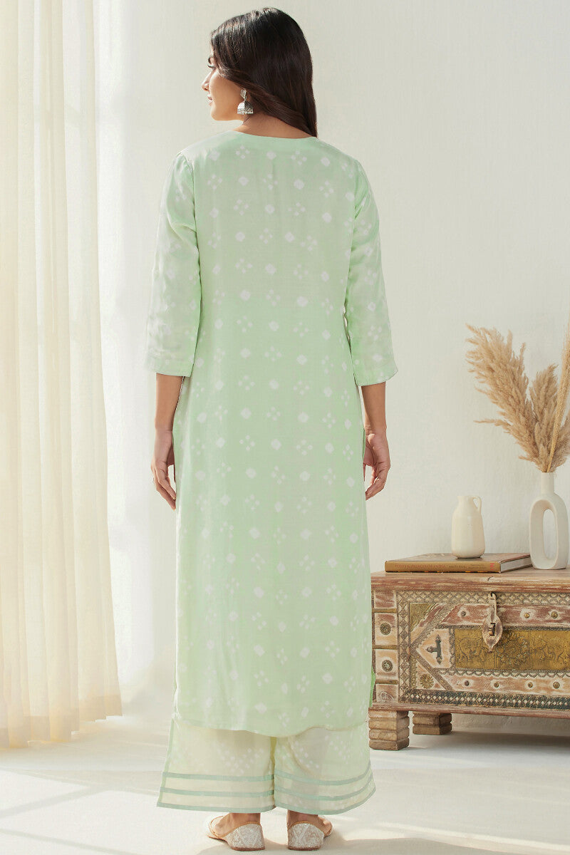 Gauhar Afroza Light Green Bandhej Kurta