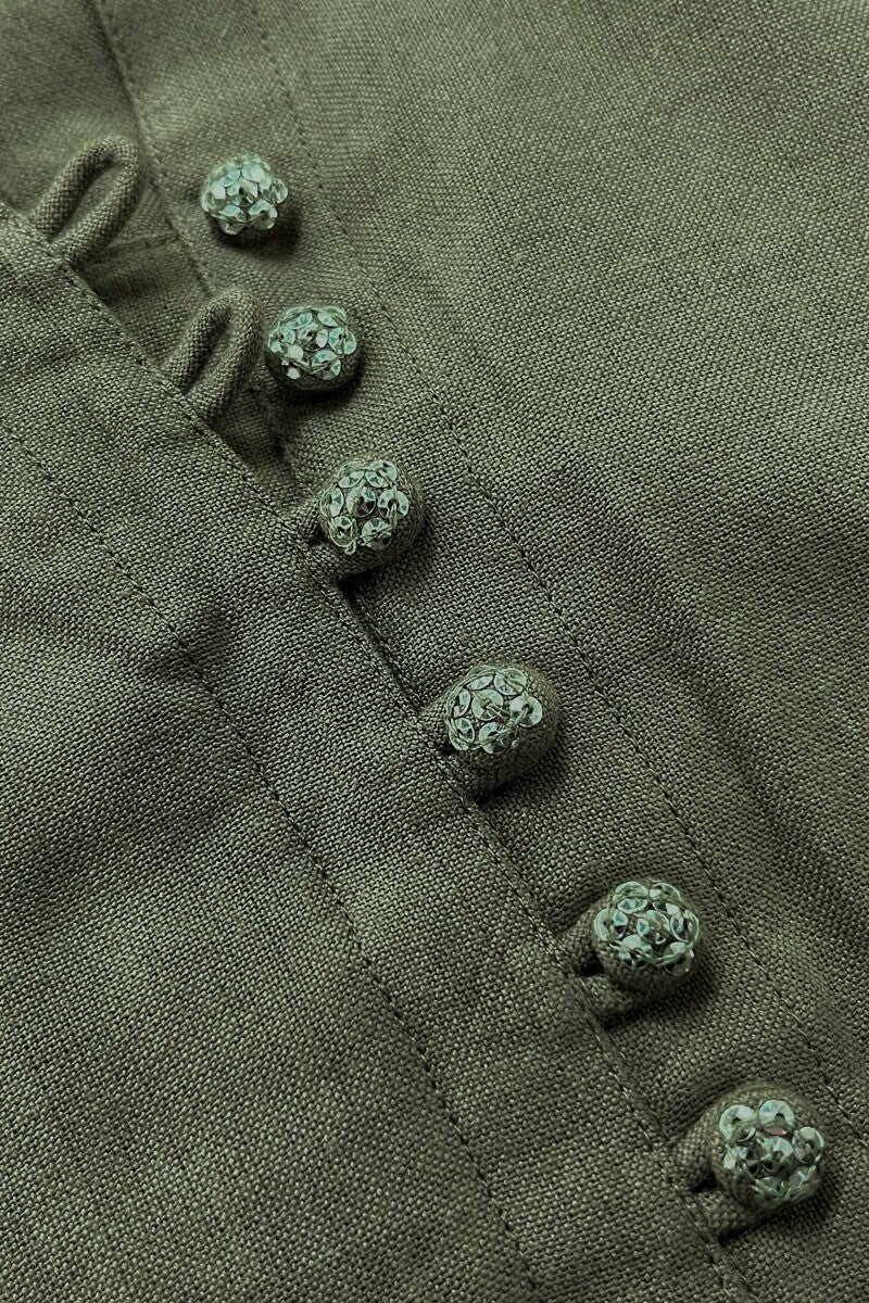 Nasrine Rehmat Olive Green Handloom Kurta