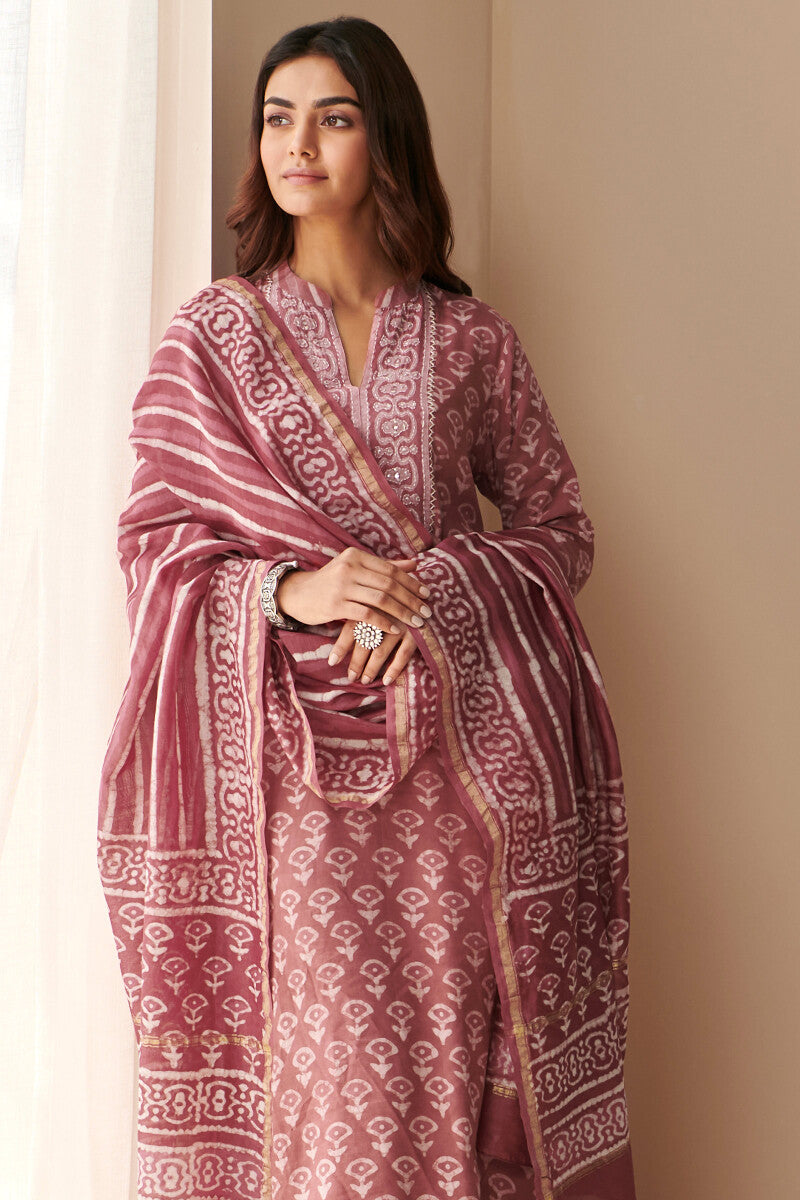 Sehra Zarah Pink Dabu Kurta
