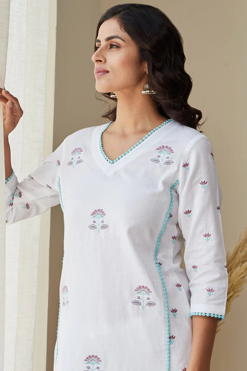 Nazm Sahira White Kurta