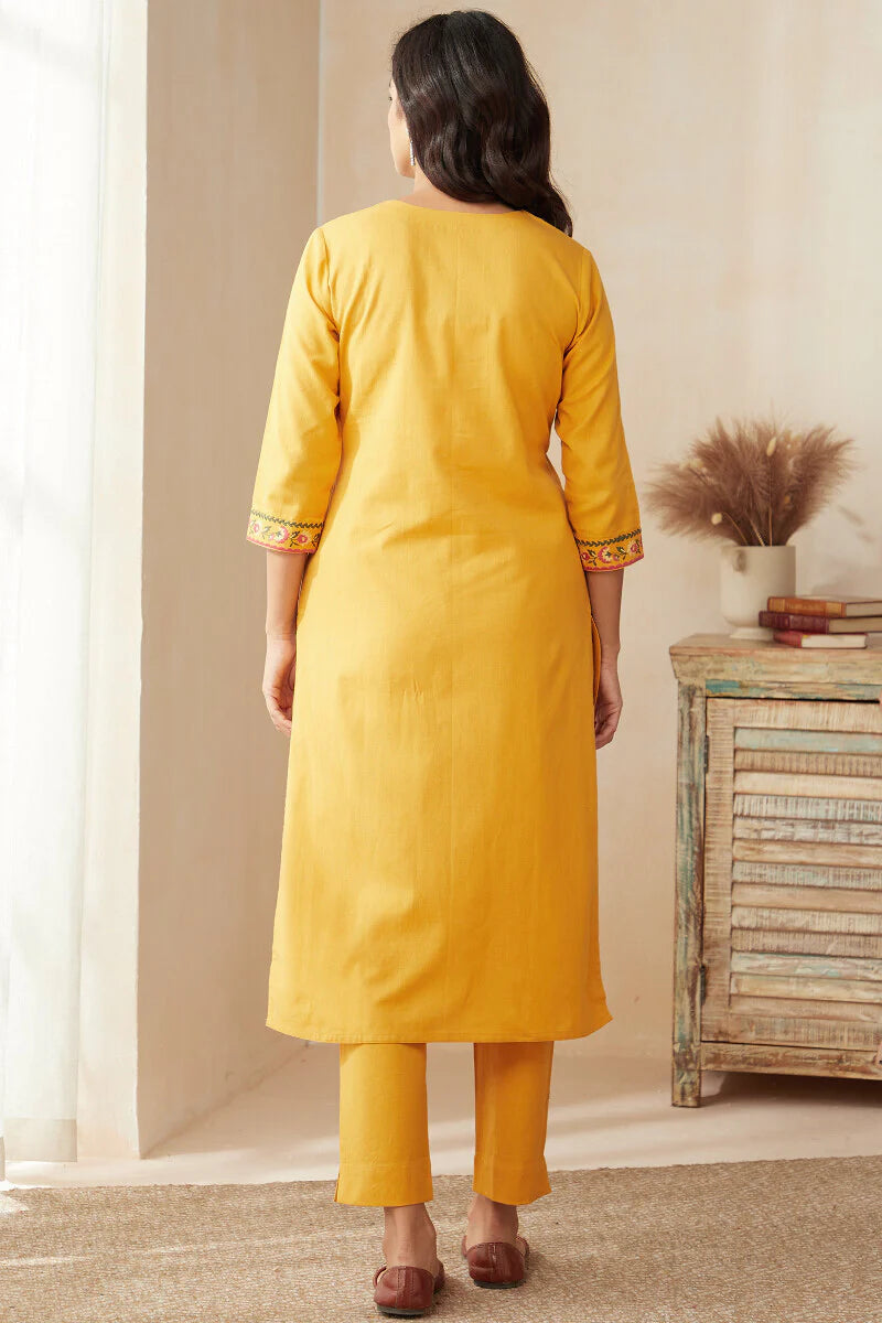 Roza Zoya Mustard Kurta