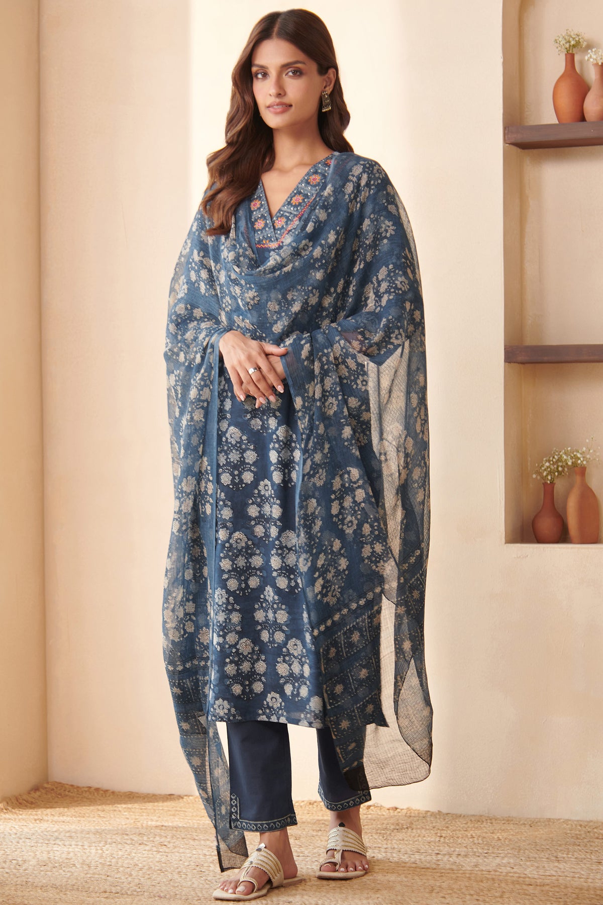 Sehra Zahira Bagru Dabu Kurta