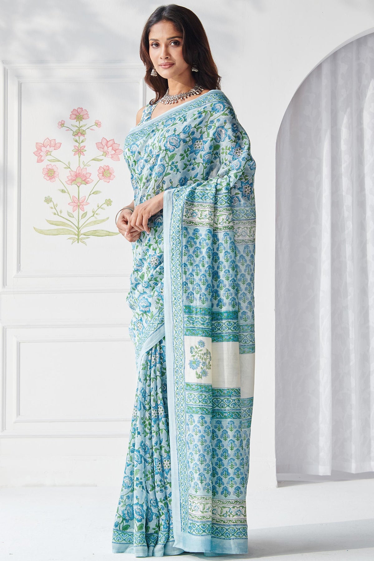 Gulbahar Chaand Sanganeri Saree