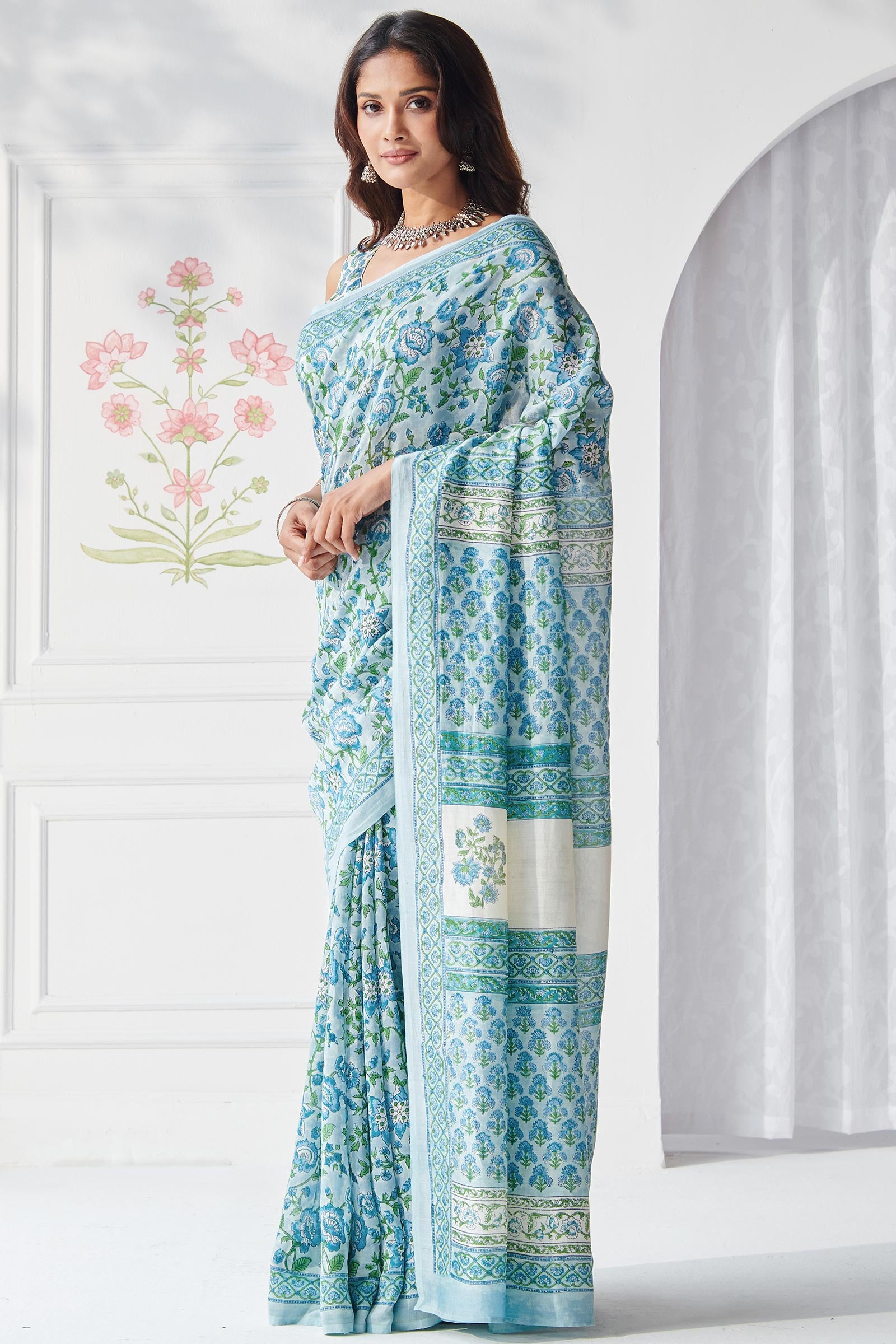 Gulbahar Chaand Sanganeri Saree