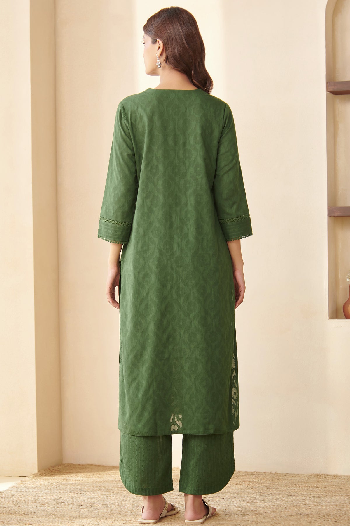 Roza Aaira Bottle Green Kurta