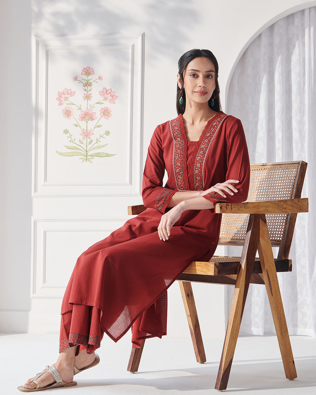 Sehra Amyra Red Ajrak Kurta