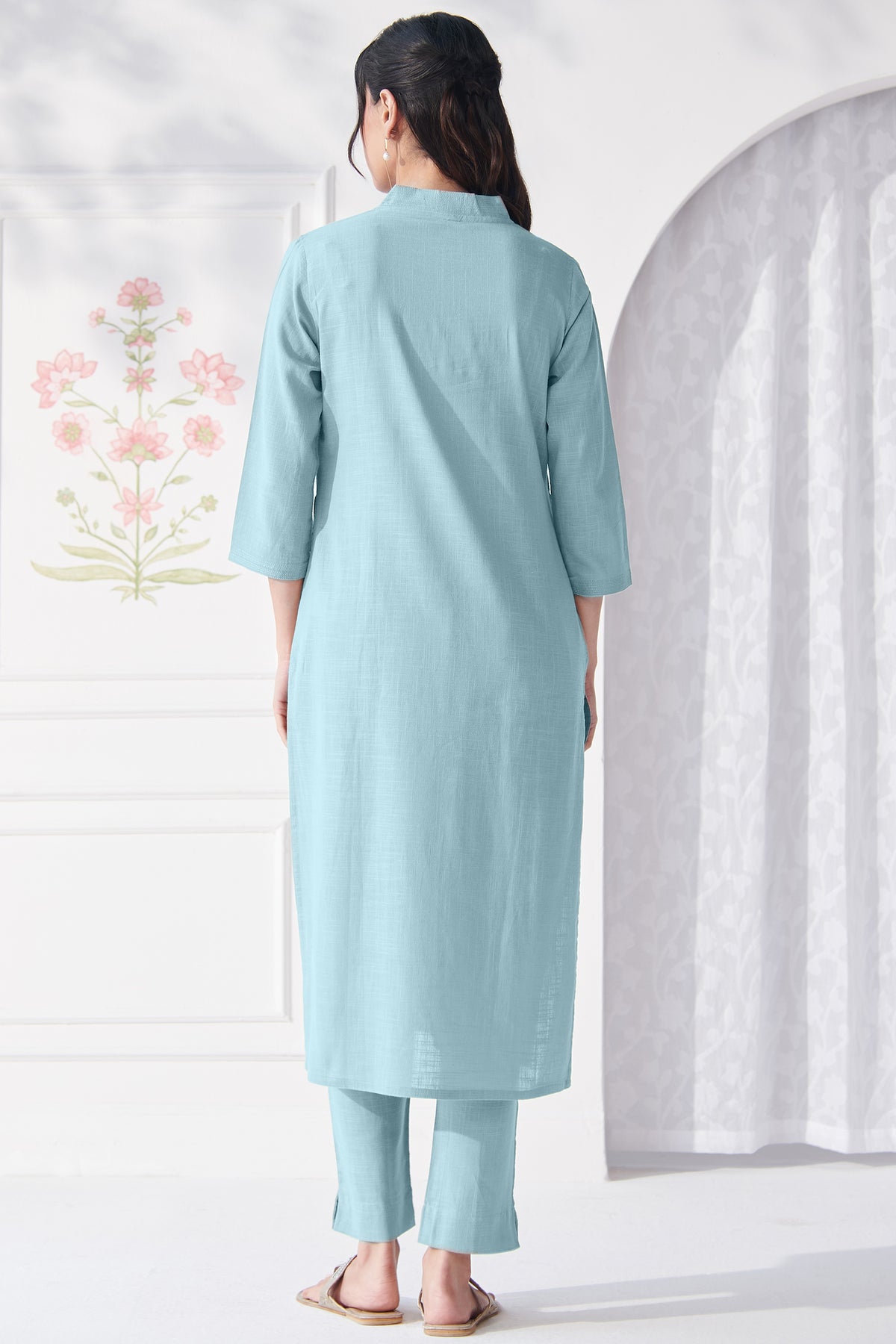 Roza Mehnoor Blue Kurta