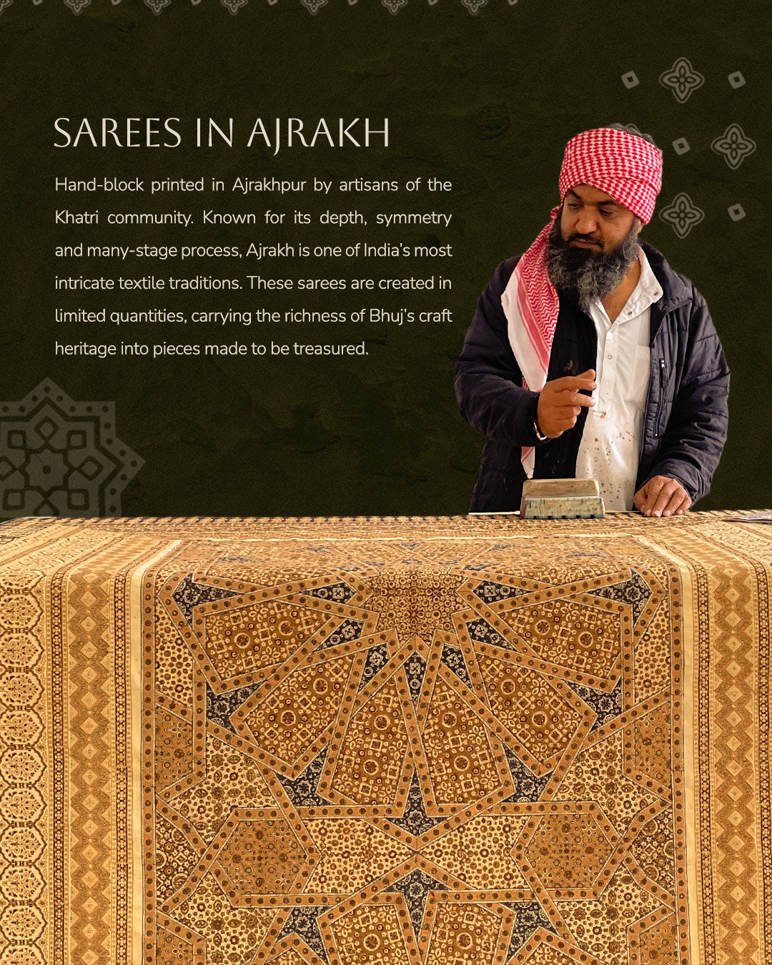 Sehra Gazal Ajrak Saree