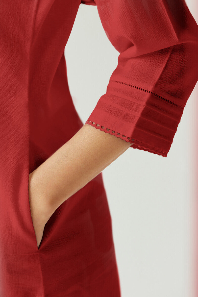 Roza Nida Red Kurta