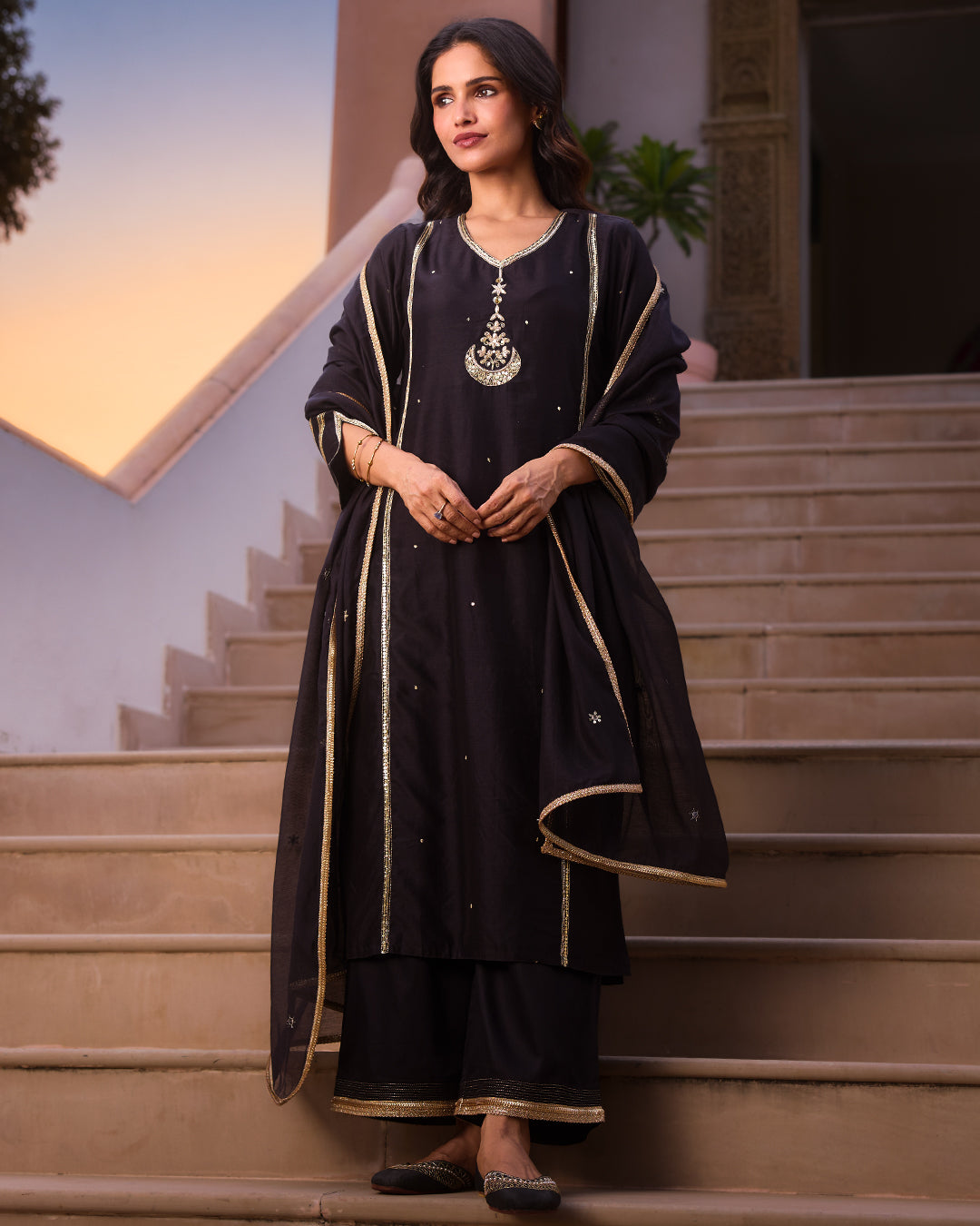 Roshanara Aarya Midnight Black Kurta