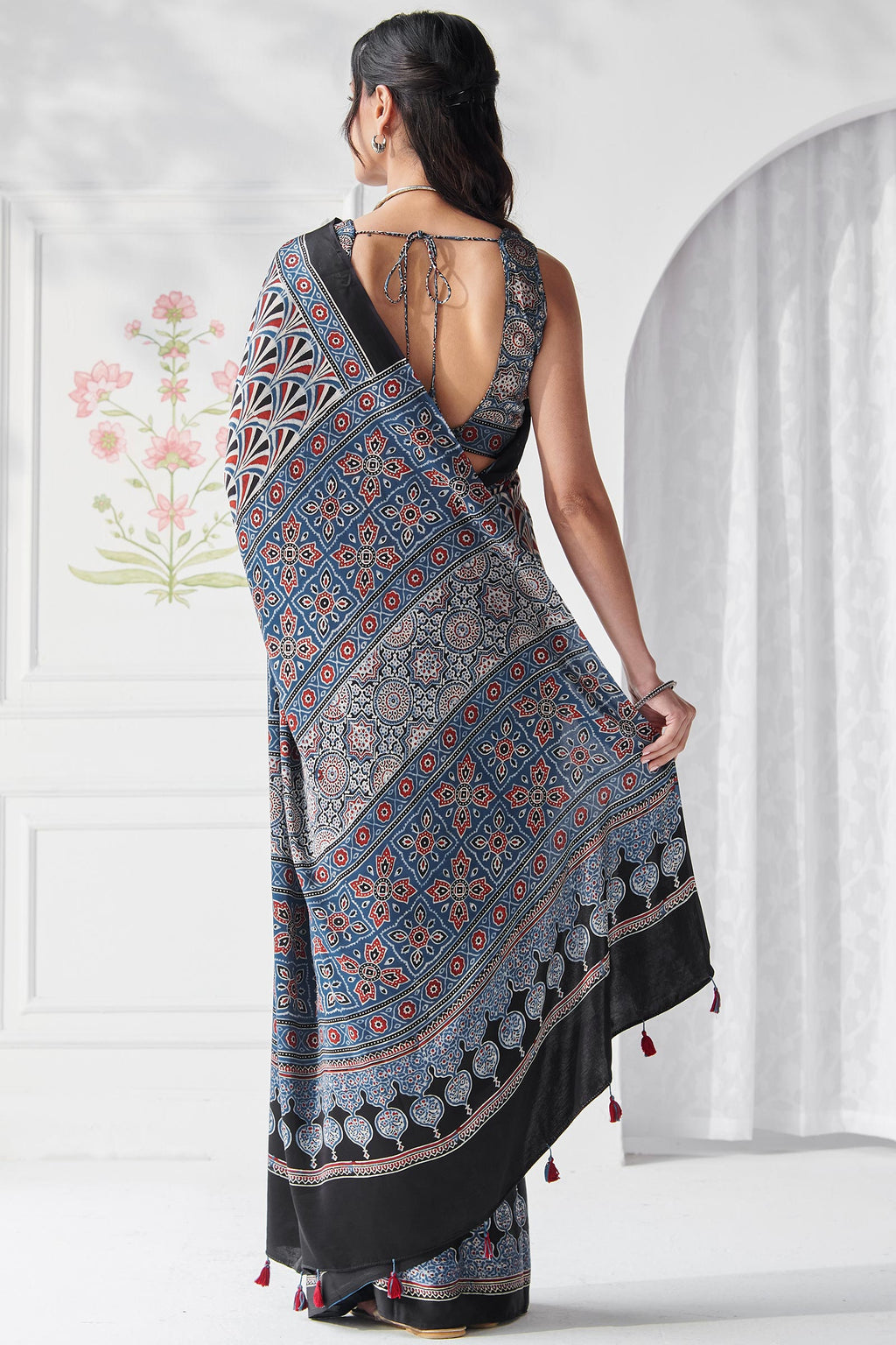 Sehra Jasmine Ajrak Saree
