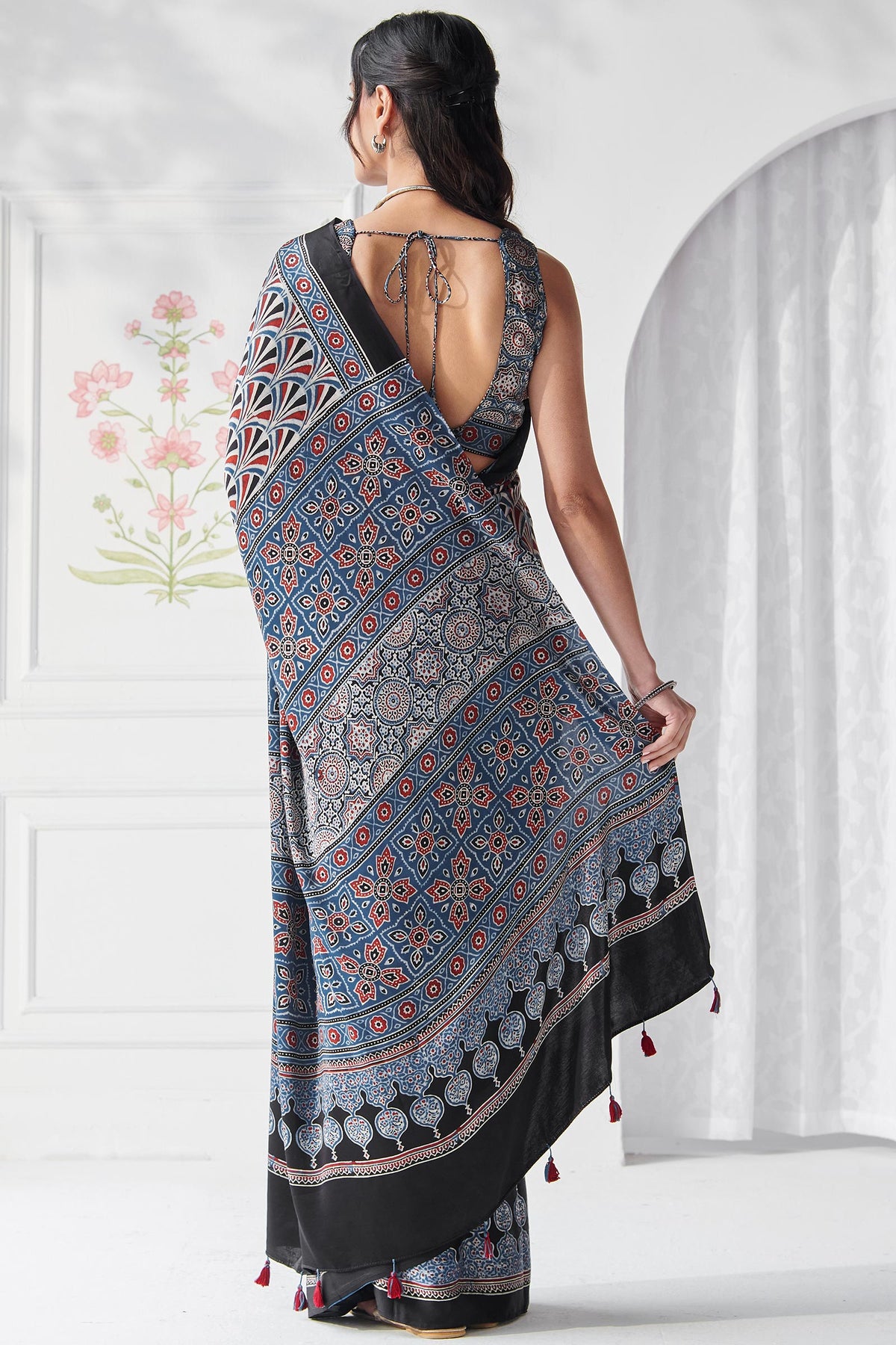 Sehra Jasmine Ajrak Saree