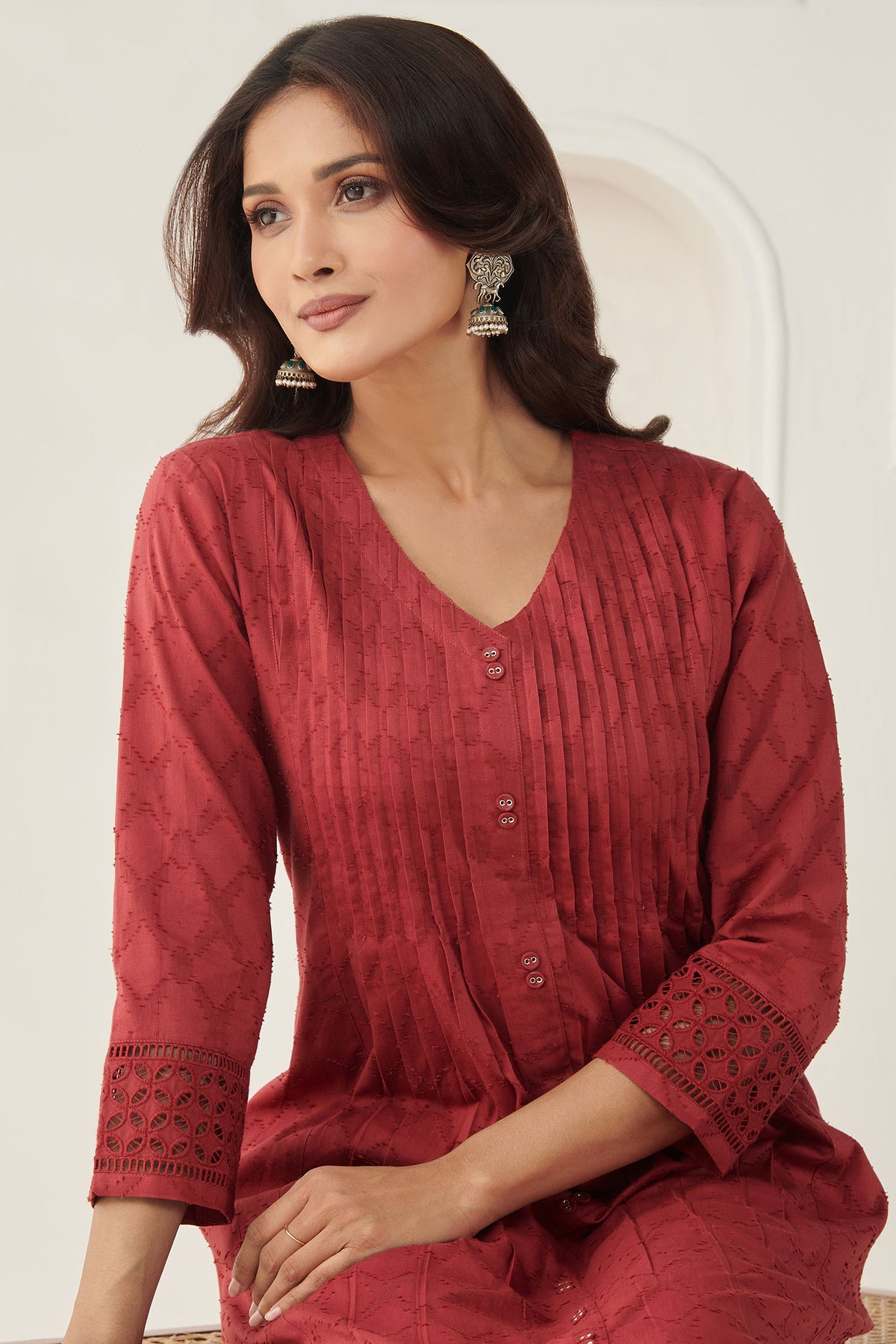 Roza Samrina Red Kurta