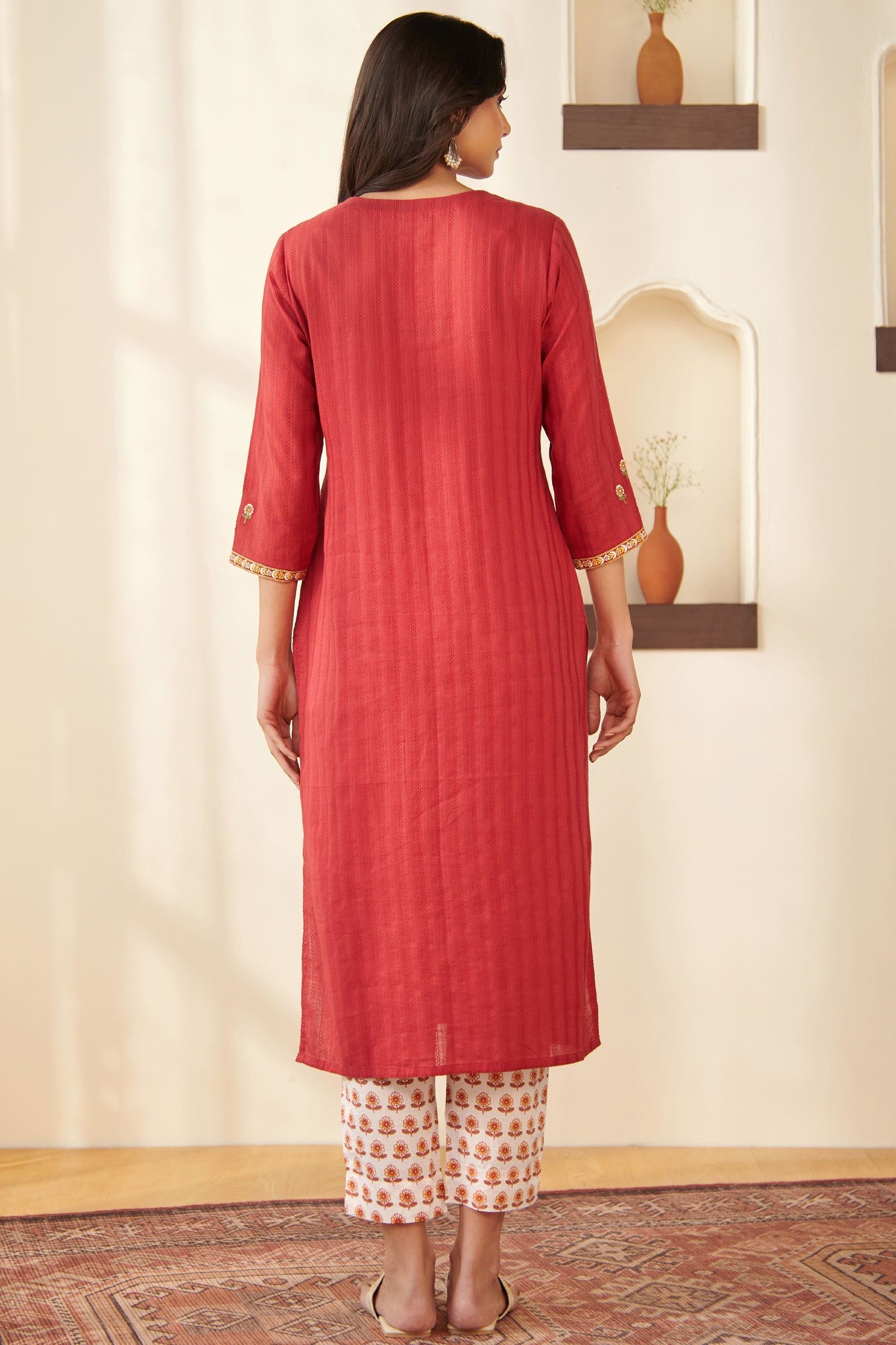 Mehraab Mehr Red Kurta