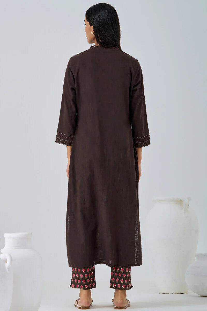 Surplus: Roza Mehnaz Brown Kurta