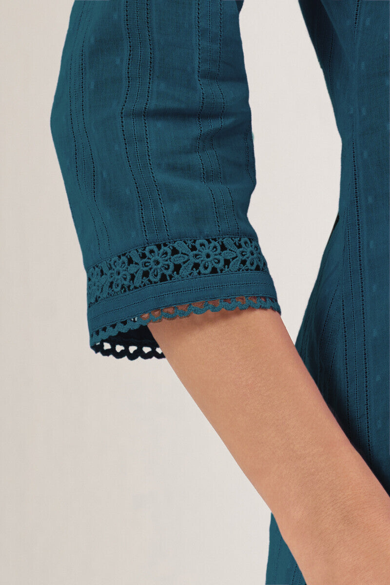 Roza Seher Cobalt Blue Kurta