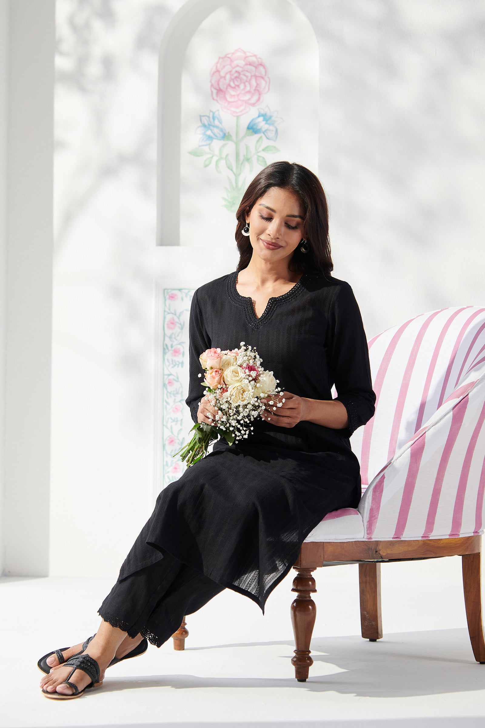 Roza Nazira Black Kurta