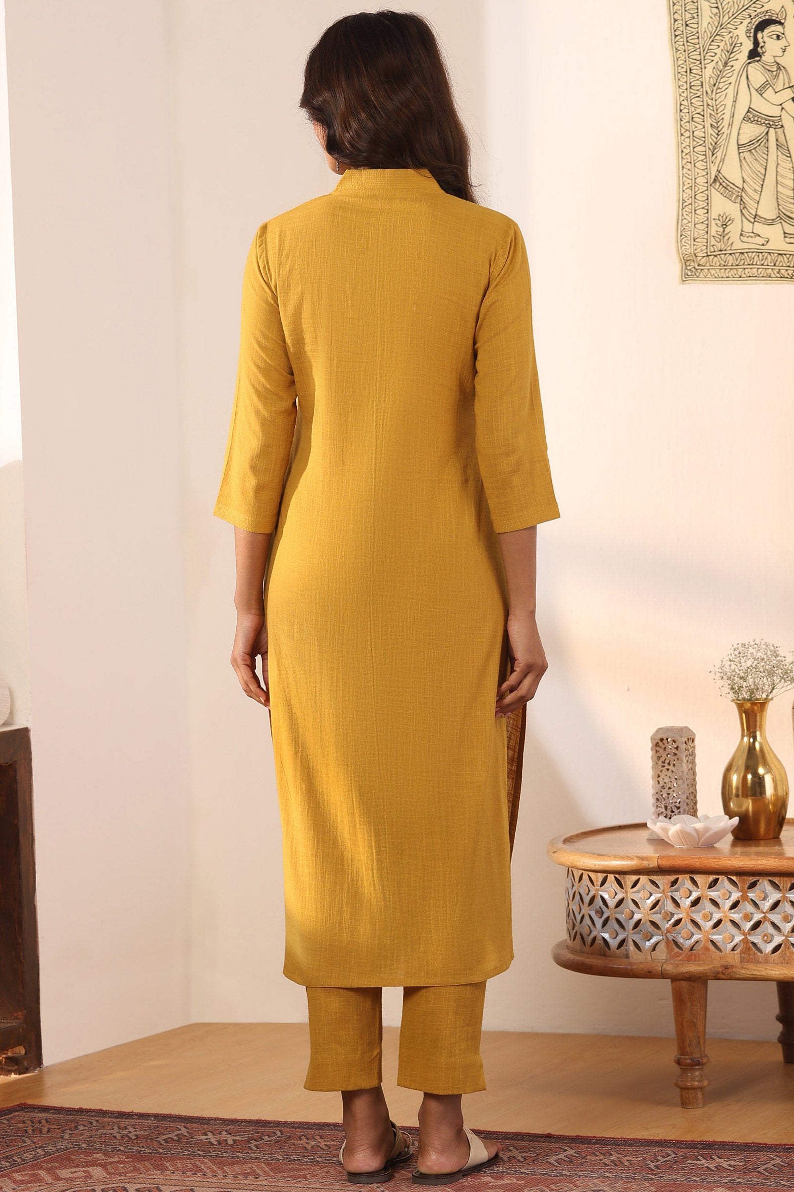 Roza Zoya Mustard Kurta