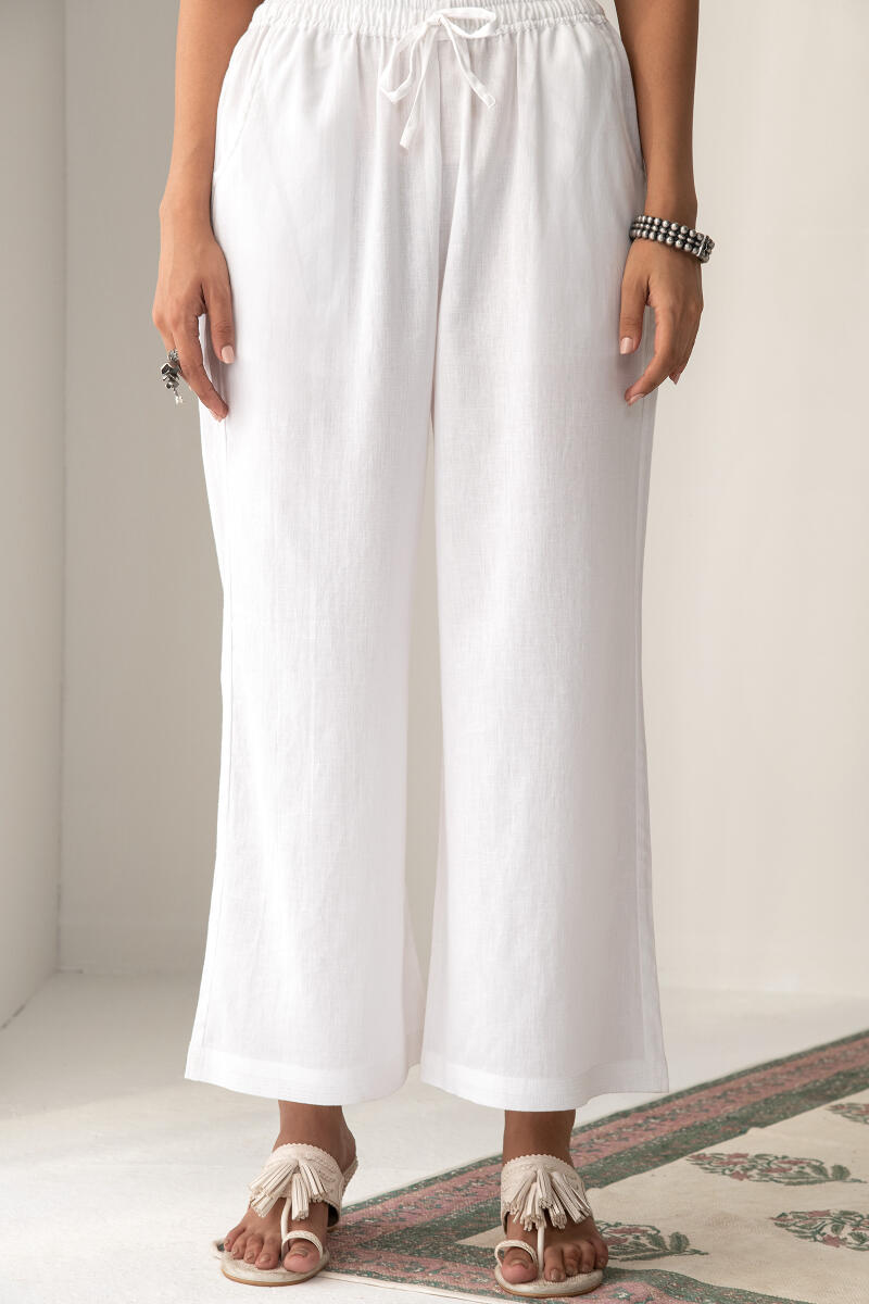 Roza White Flax Cotton Farsi