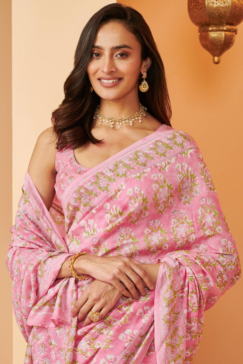 Shirin Mihira Sanganeri Cotton Silk Saree