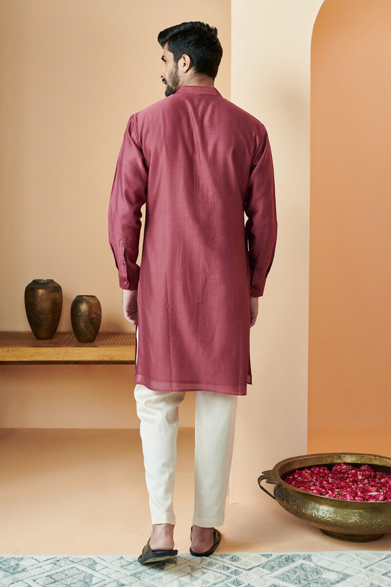 Shirin Arsh Maroon Chanderi Kurta