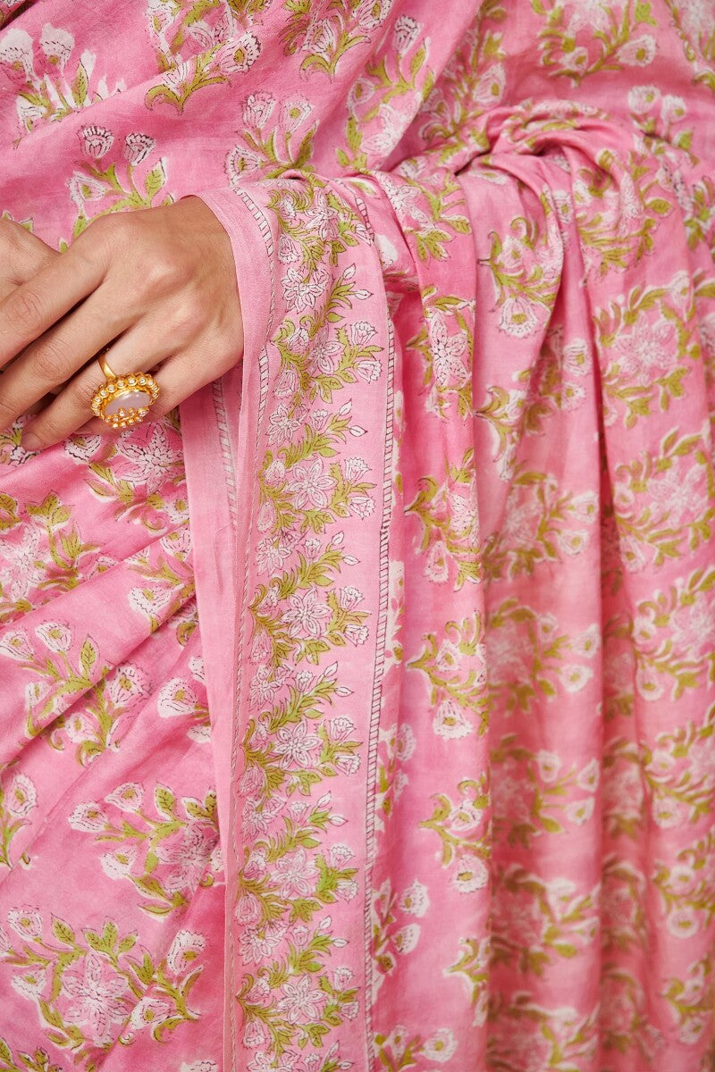 Shirin Mihira Sanganeri Cotton Silk Saree