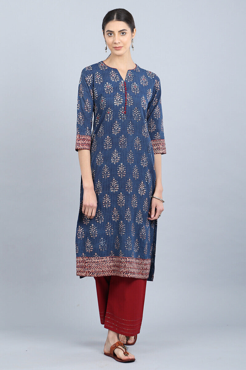 Mehrab Indigo Kantha Kurta