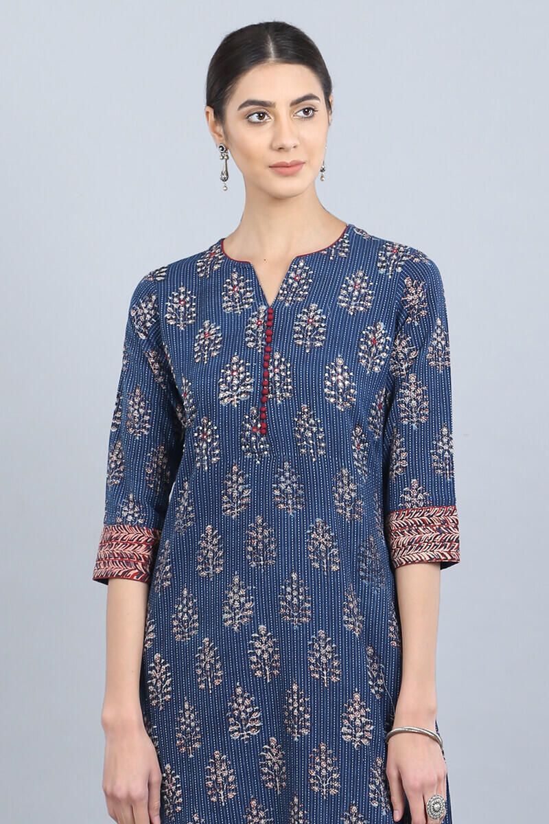 Mehrab Indigo Kantha Kurta