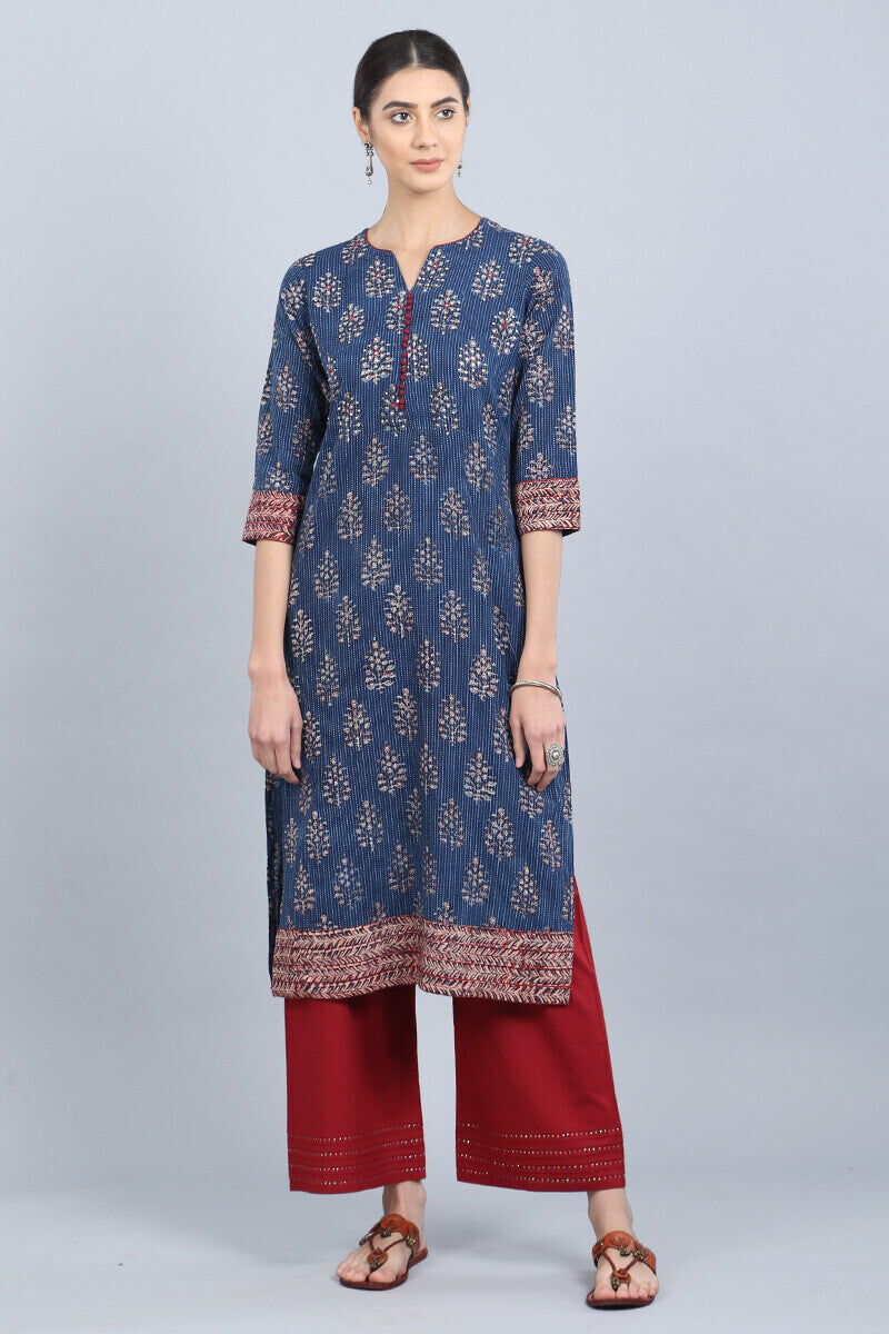 Mehrab Indigo Kantha Kurta