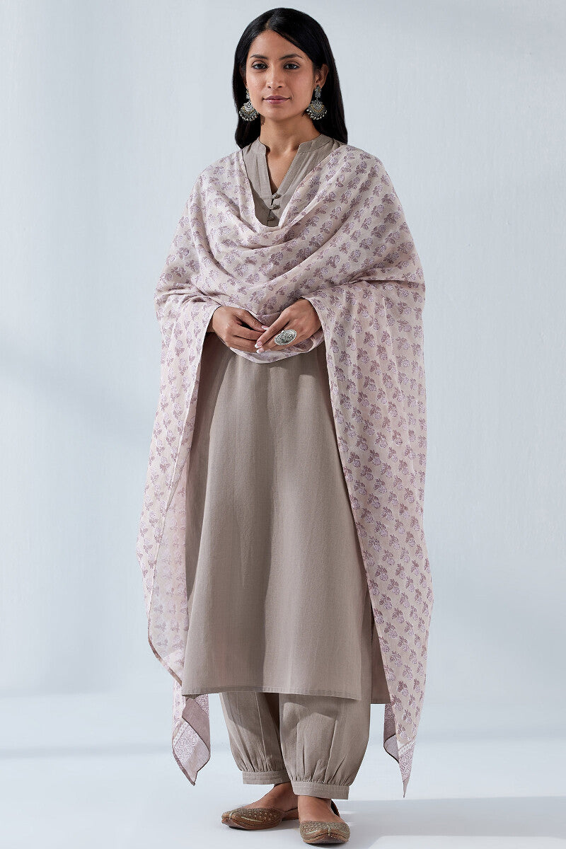 Nasrine Rehmat Beige Sanganeri Dupatta